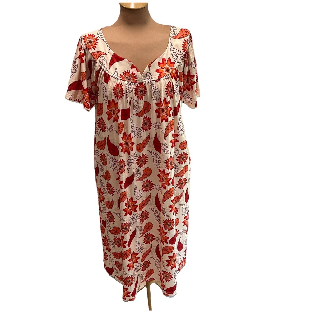 Bloggerlove Women's Retro 70's Style House Coat Dress Size Medium Pockets Fall
